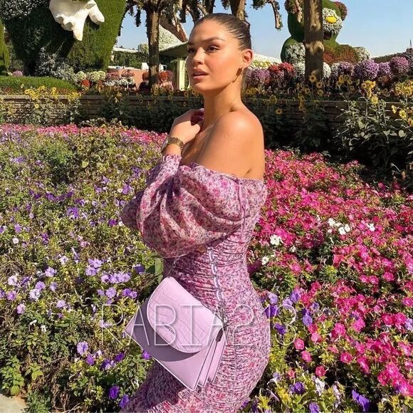 ZARA PRINTED DRESS WITH DRAPING - Picture 2 of 11